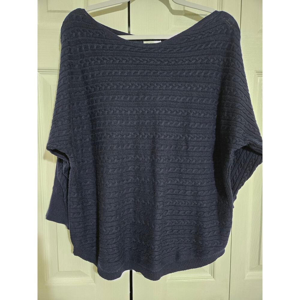 Market & Spruce xl women's navy blue knit sweater 3/4 sleeves